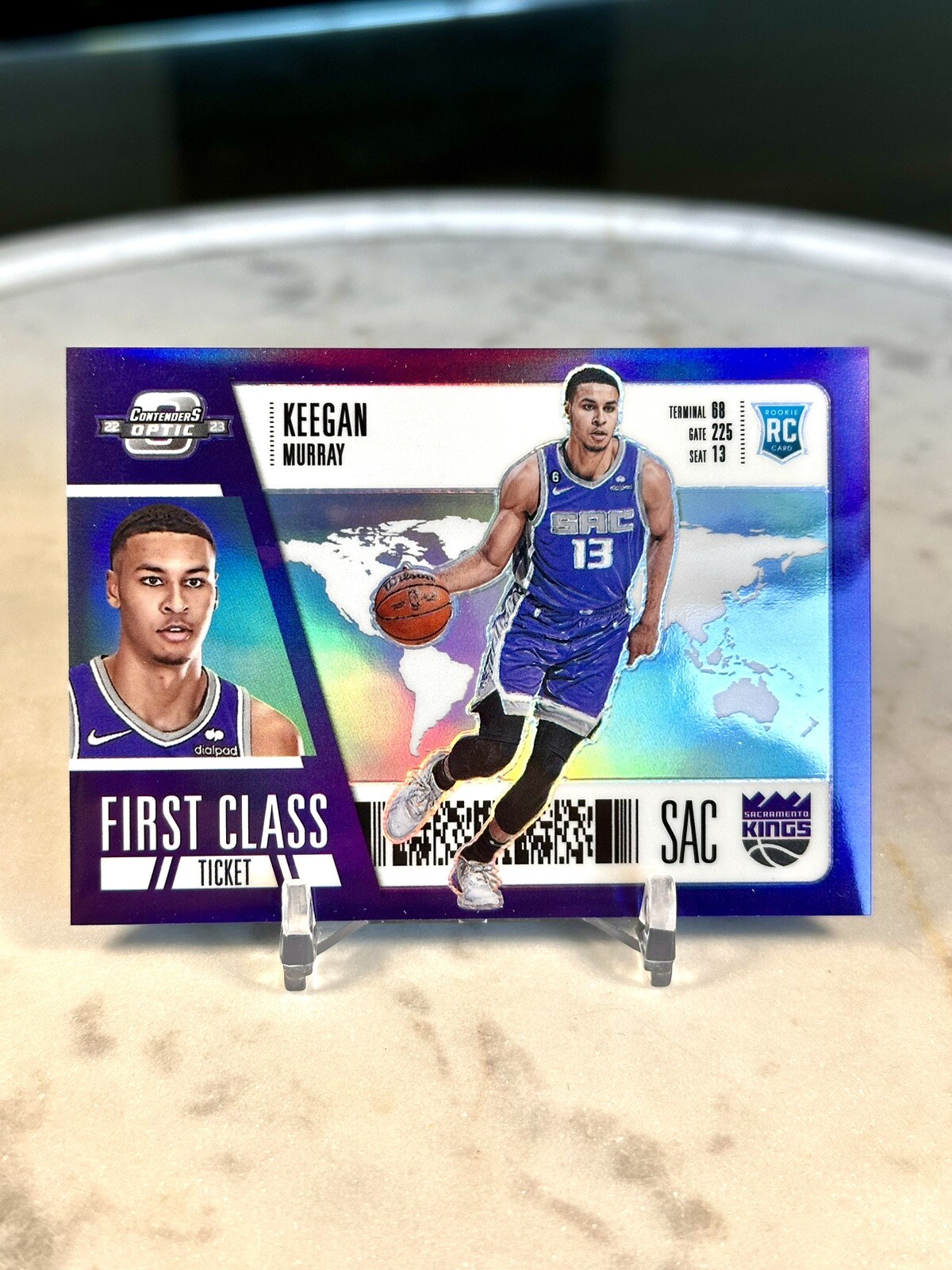 2022-23 Panini Contenders Optic Silver First Class Ticket #8 Keegan Murray Kings