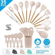 Kitchen Cooking Utensils Set 35 Pcs Non-Stick Silicone Gadgets Cooking
