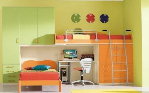 Camerette armadio in legno per bambini