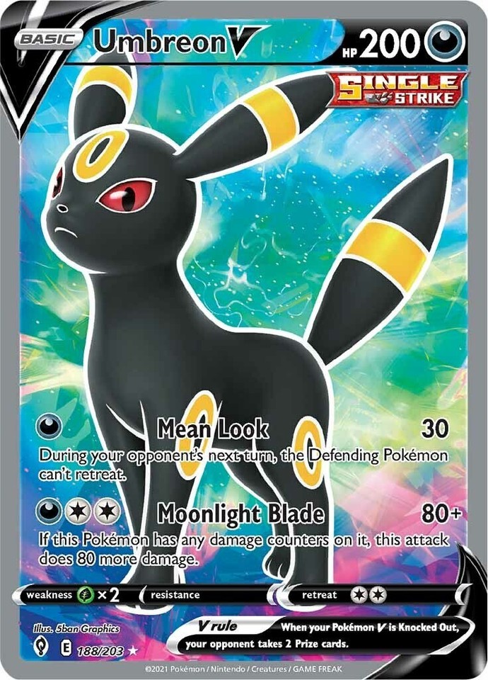 Umbreon V 188/203 SWSH07: Evolving Skies for sale | eBay