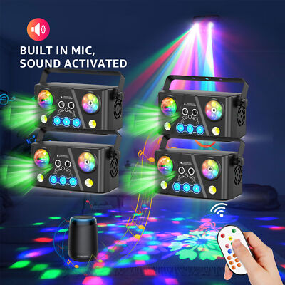 4stk 5in1 Stroboskop Partylicht LED Laser Discokugel Licht RGB DMX dj Nachtclub
