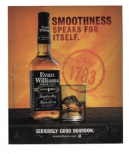 Evan Williams Bourbon Print Ad Kentucky Bourbon Advertising Ice Glass 2015