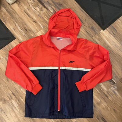Men s Vintage 90s Asics Tiger Color Block Running Windbreaker Jacket Sz XL Red