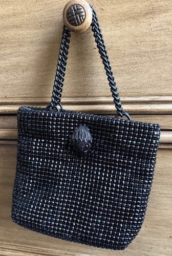 Kurt Geiger London CRYSTAL MINI TOTE BAG BLACK RHINESTONE DRENCH Handbag