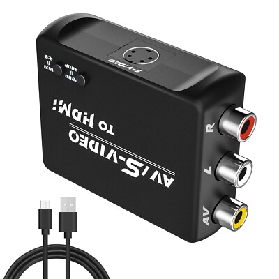 RCA AV to HDMI Converter | S Video to HDMI Converter | Composite CVBS Audio Vide