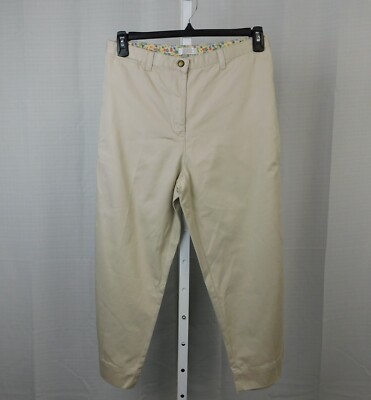 Christopher & Banks Flat Front Cotton Khaki Capri Pants - 10, Beige #2213