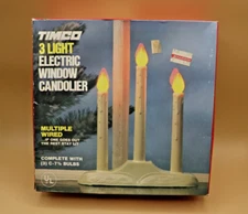 NEW -3 Timco Light Electric Window Candolier Candle Christmas Original Box WORKS