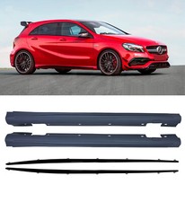 MERCEDES A CLASS W176/CLA C117 SIDE SKIRTS EXTENSION BLADES A45 AMG LOOK PRIMED