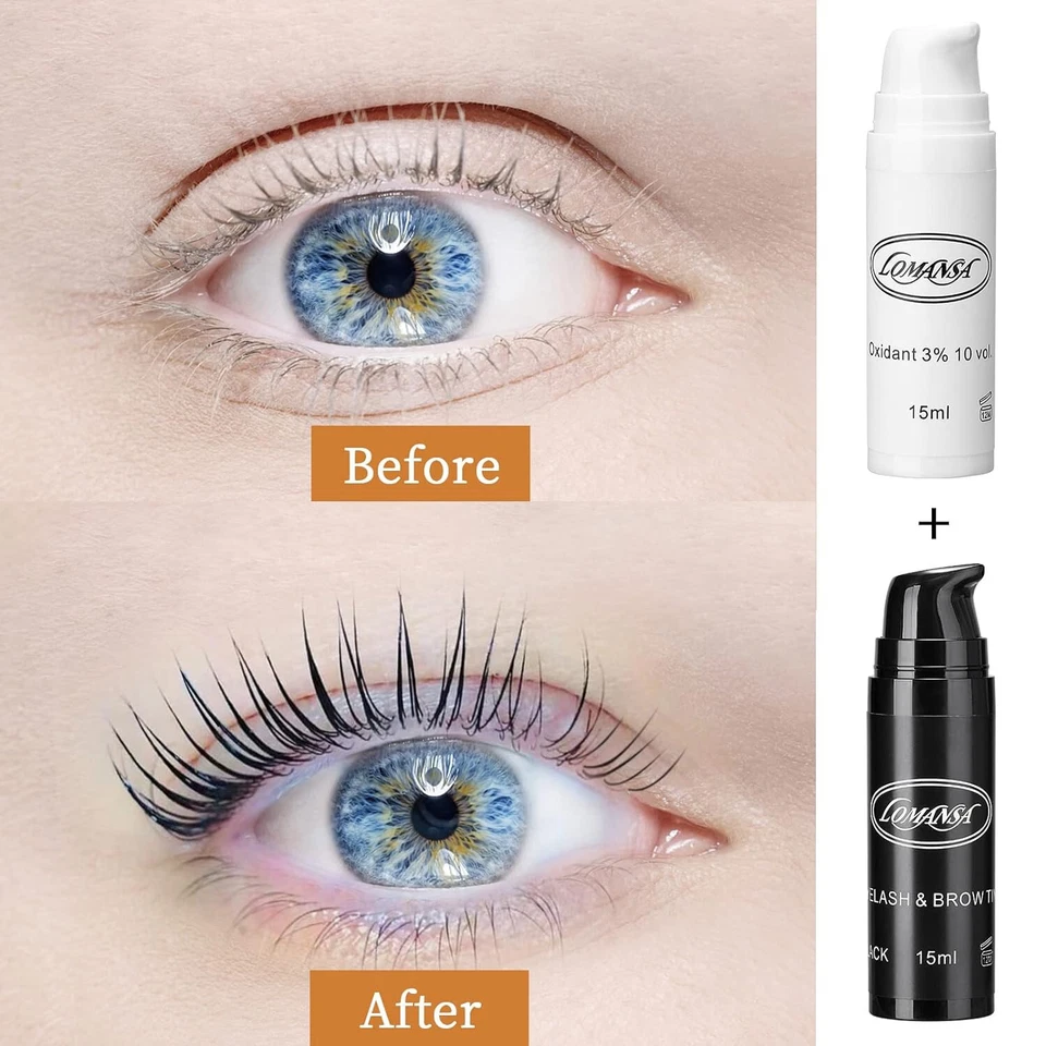 Lomansa DIY Tint Dye Kit Eyelash Brow Hair Brown Coloring Kit for Salon Home Use - Image 2 of 4