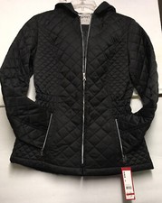 Esprit Women Black Zip Up Hooded Jacket Nwt