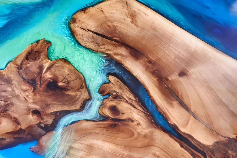 Circle of Life Live Edge 250-Year Solid Walnut Contemporary Dining Table - Image 3 of 4