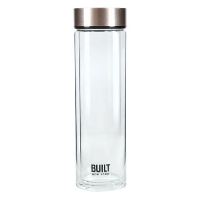 Built Glass Tiempo 450ml Hot Cold Water Fizzy Rose Gold Screw Top Bottle
