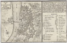 Düsseldorf Befestigungsgrundriß Original Kupferstich 1760