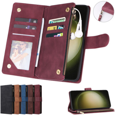 Handyhülle Für Samsung S26 S25 S24 S23 S22 S21 FE Ultra Leder Wallet Case Schutz