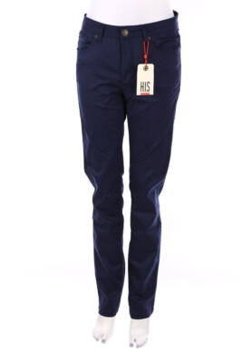 H.I.S. Pants Basic Patch Pockets L29 navy blue NEW