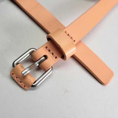 Full Grain Leather Skinny Belt with Removable Strap, 36\