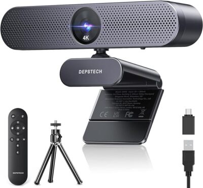 DEPSTECH DW50 Pro 4K Webcam, Autofokus, Noise-Cancelling Mikrofone, Zoom