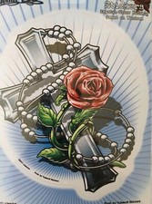 Rosary Cross Decal Sticker Christian Catholic 5.1/2" x 6.1/2"