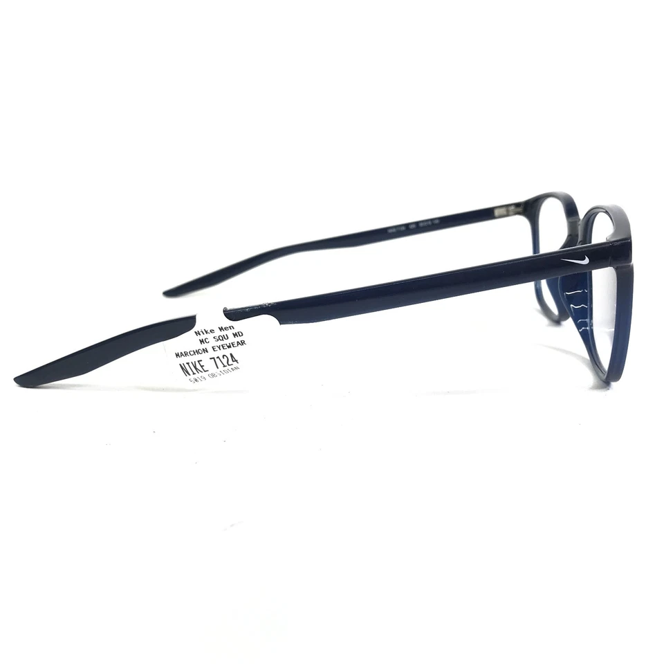 Monturas para gafas Nike 7124 420 azul cuadrado borde completo blanco logotipo Swoosh 50-19-145 Foto 4 de 4