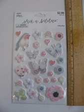 Stickabilities BIRDS FLOWERS BUTTERFLIES Puffy Stickers NIP