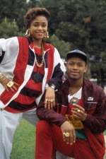 Rapper Michie Mee and DJ L.A. Luv appear in a portrait taken on J - Old Photo 1