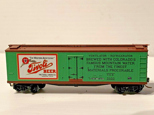 Tivoli Beer. N Scale. 40' Wood Reefer with Vertical B/Wheel. Rd # TUX 5100. New. | Zustand: New