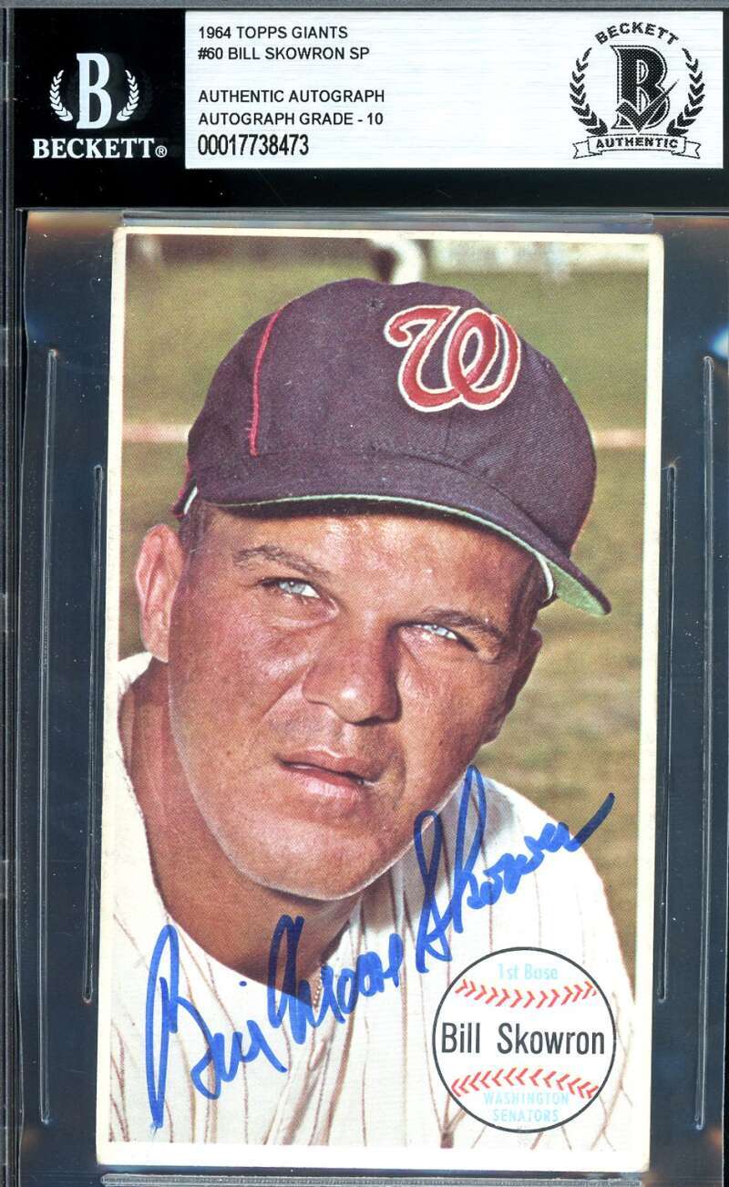 Bill Skowron Gem Mint 10 Beckett BAS Signed 1964 Topps Giants SP Autograph