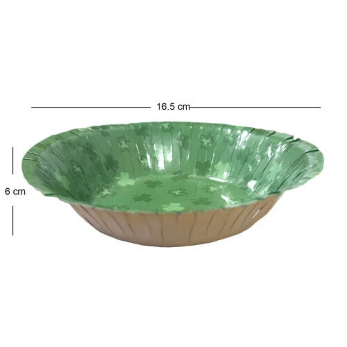 Paper Snack Bowls 10pk St Patrick's Day Shamrock Irish Party Reusable Tableware - Image 2 of 4