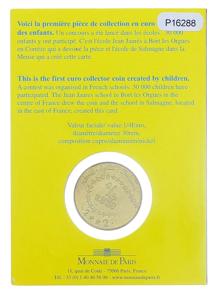 Monnaie de Paris 1/4 Euro des enfants 2002 Cupro-alu-nickel Pessac P16288 - Photo 2/2
