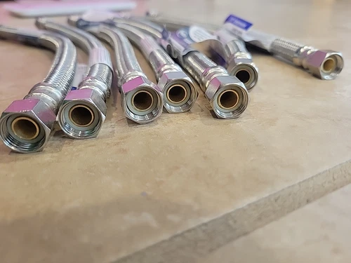 (7) PROFLO PFX146342 12"L Stainless Steel Braided Supply Lines 3/8” Compression - Picture 9 of 9