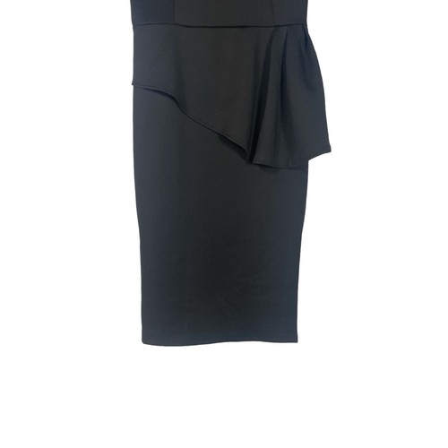 Womens Black short sleeve ruffle work formal dress Size XL with Bow - Picture 4 of 6