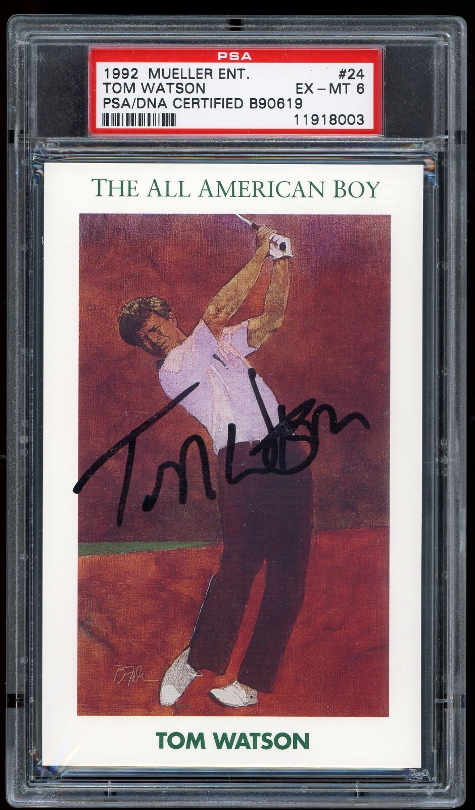 1992 Mueller Enterprises Golf's Greatest Autographed Tom Watson PSA/DNA Masters