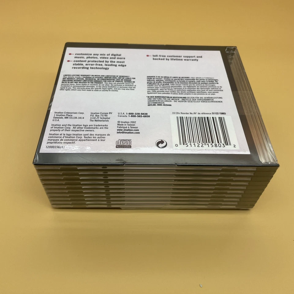 Imation CD-R 10 Pack 48X 700MB 80 min + Free Mini Neon CD Brand NEW & SEALED - Image 3 of 4