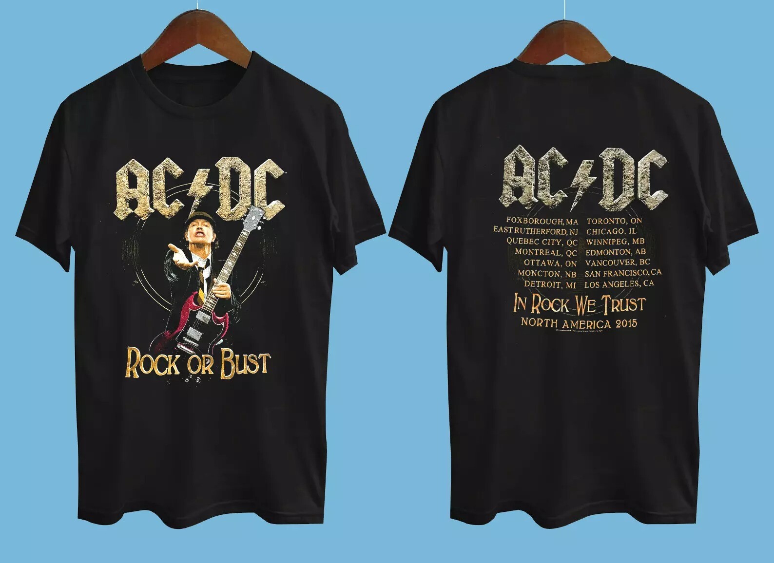 ACDC Rock Or Bust Concert Band T Shirt All size T-Shirt
