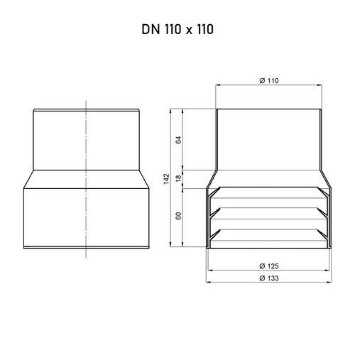 Anschlussstück mit Dichtung Ø DN110 Anschluss an Gussrohr Übergang Gusseisen-PVC - Bild 4 von 4