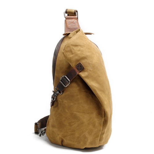 Mens Boy Crossbody Bag Casual Daypacks Sling Backpack Waxed Canvas Crossbody Bag - Picture 20 of 22
