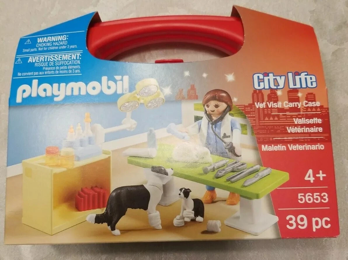 Playmobil City Life Vet Visit Carry Case #5653 39 Piece, New