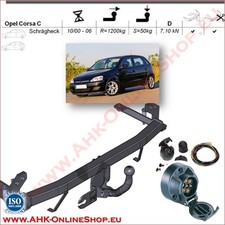 AHK ES7 für OPEL Corsa C Bj.2000-06 Anhängevorrichtung Anhängerkupplung komplett