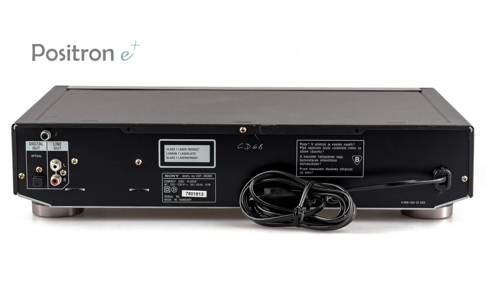 Sony CDP-XE320 Lettore CD + Fb Toslink Digitale Fuori / revisionato 1 Anno Nuovo - Immagine 4 di 4