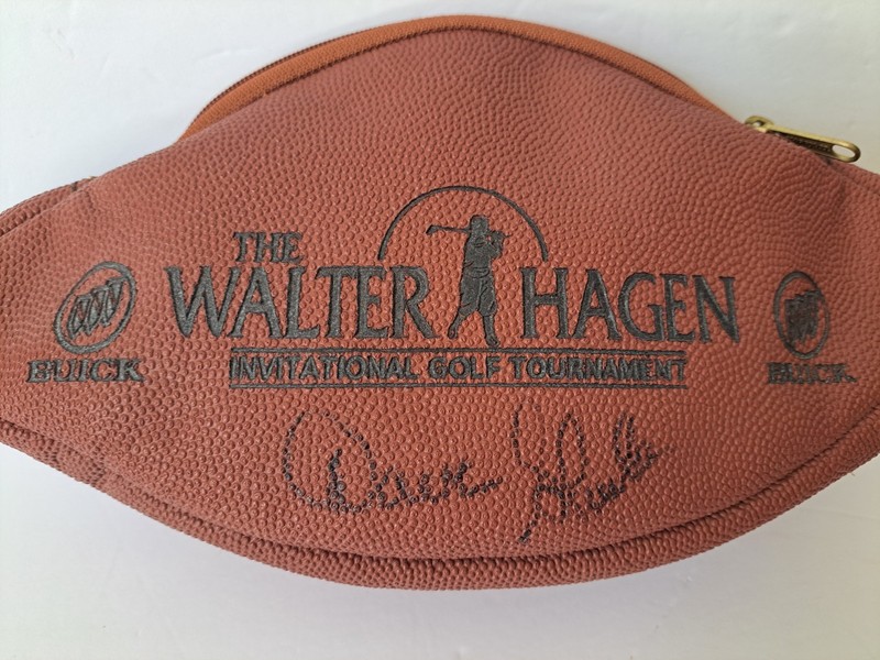 Vtg NFL Wilson FOOTBALL CLUTCH BAG* Sgn DAVE SHULA*WALTER HAGEN Golf TOURNAMENT