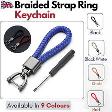 Braided Leather Strap Car Ring Keychain