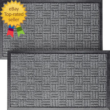 Front Door Mats 2 Pc Set 29.5 X 17 All Weather Entry and Back Yard