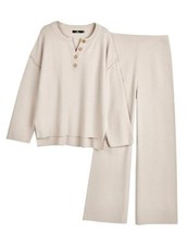 Women's 2 Piece Lounge Sets Oversized Slouchy Matching Cozy Medium Apricot