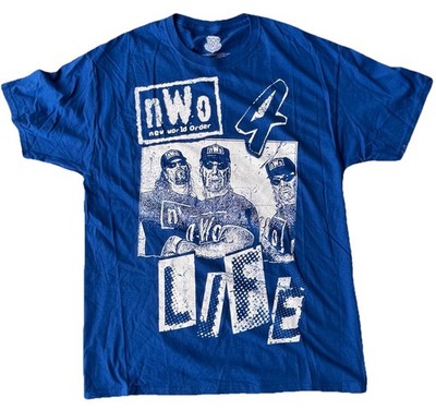 スポーツ選手 nwo.nwo .nwo4Life WWE Legends NWO 4-Life T-Shirt Blue Large WCW Hulk Hogan, Kevin
