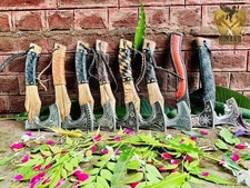 8 Axes Custom Handmade Carbon Steel Blade Handed VIKING Axe Hunting Axe Camping