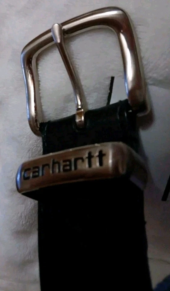 Cinturón con hebilla de caja de cuero negro bruñido Carhartt para hombre 36 Foto 2 de 4