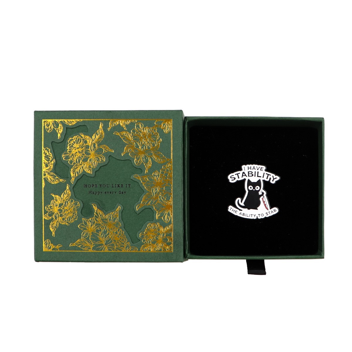 Cat with Knife Enamel Pin Cartoon Black Cat Badge For Backpack Women's Brooch