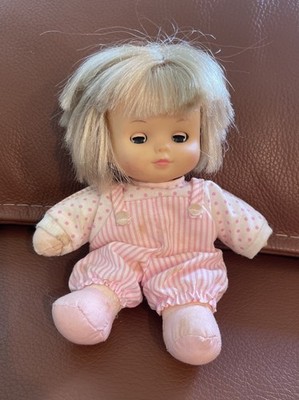Vtg 1989 Cititoy Baby Doll Vinyl & Cloth Body Blonde Blue Sleepy Eyes Pink White