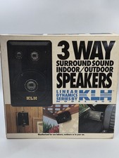 VTG KLH MODEL 403 3 WAY SPEAKERS-INDOOR/OUTDOOR W. BRACKETS BLACK NEW 