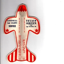 TEXACO Airplane Paper Toy Advertising Rubber Band Premium Missouri Vintage